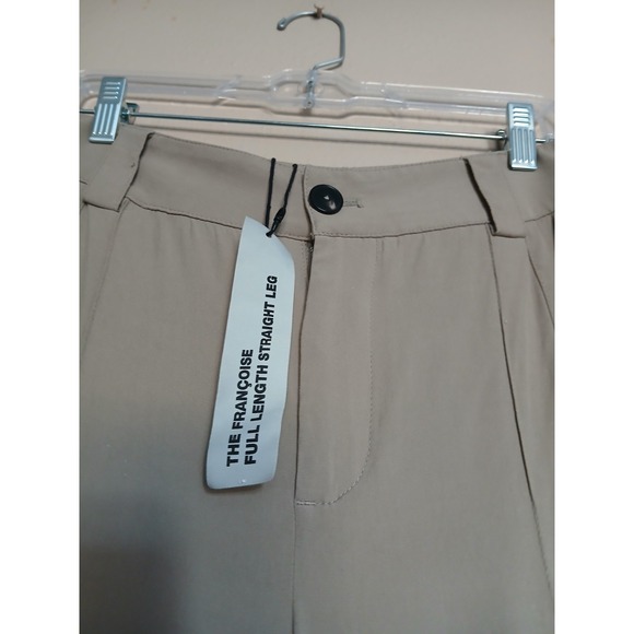 Zara Pants Small Francoise Pintuck Pleated Straight Crepe Trouser Preppy New - Picture 3 of 16